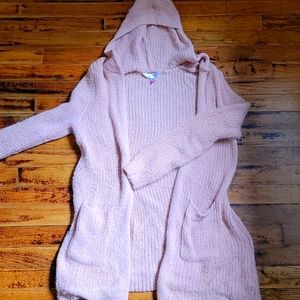 Hooded Pink Cardigan